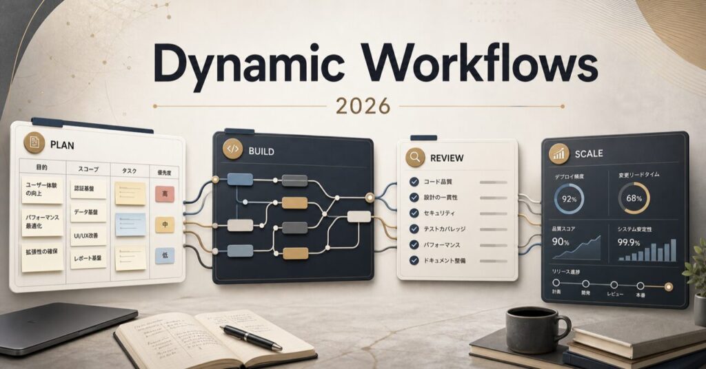 Claude Code Dynamic Workflows 大規模開発【2026年最新】のアイキャッチ