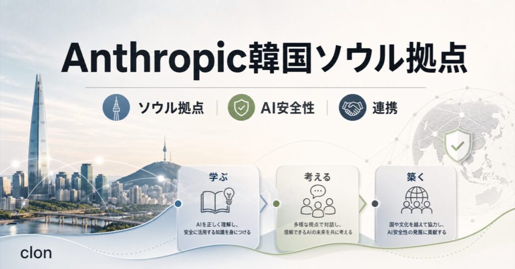 Anthropic 韓国ソウル拠点を開設しAI安全性の連携 2026最新【2026年最新】のアイキャッチ