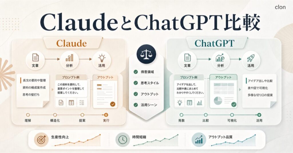 ClaudeとChatGPTの違い・使い分けを徹底比較【2026年最新】のアイキャッチ