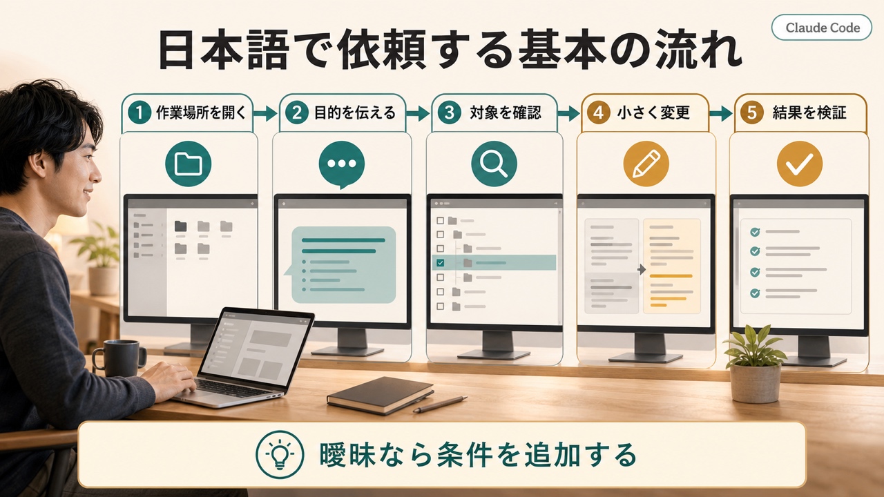 基本の使い方｜「日本語で頼む」だけの図解